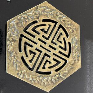 Vintage Korea Brass Footed Trivets - Pair